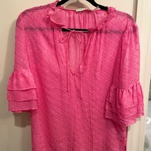 Alice + Olivia Julius Textured Tiered-Sleeve Top